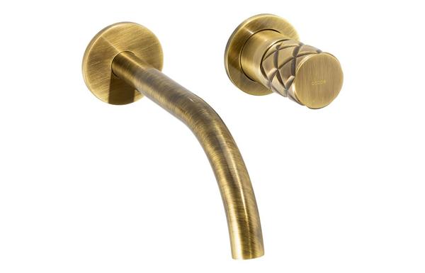 Abode Kite Wall Mounted Basin Mixer - Antique Brass